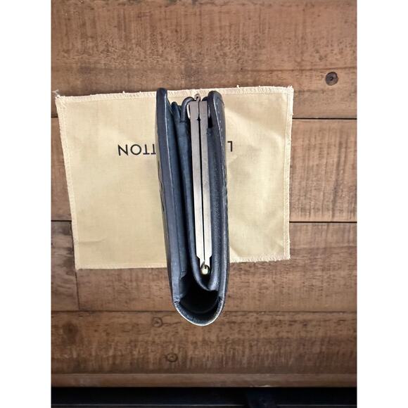 Louis Vuitton Wallet W/Dust Bag Black Matte Vernis Monogram Leather Bifold - Picture 5 of 14